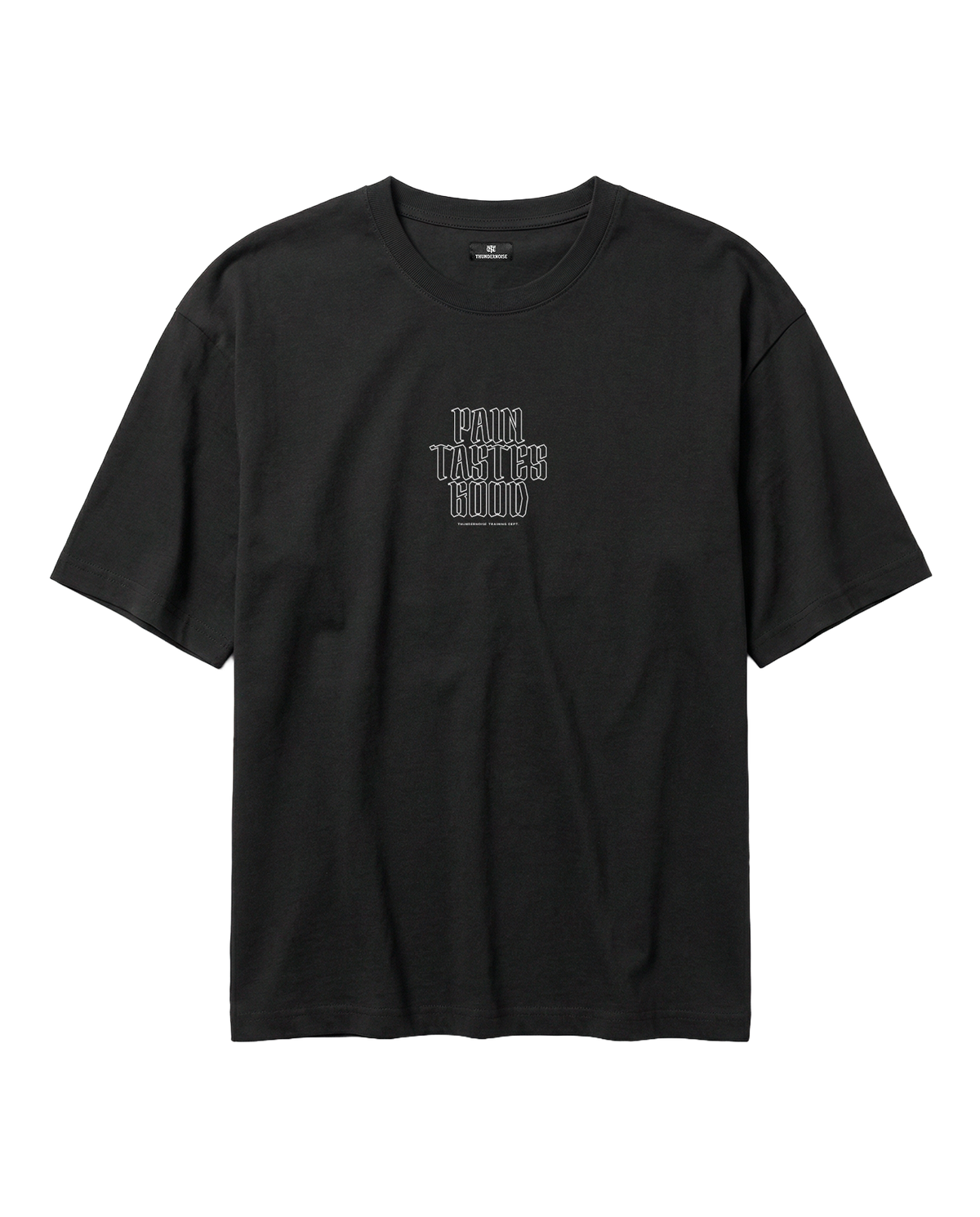 Pain Tastes Good Oversize T-shirt Black - Front — Vista 3