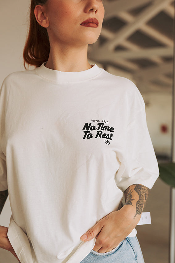 No Time To Rest Oversize T-shirt - Off White