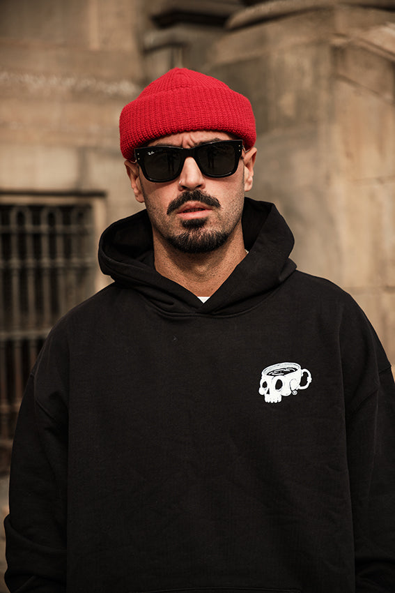 Caffeine & Weights Oversize Hoodie - Black