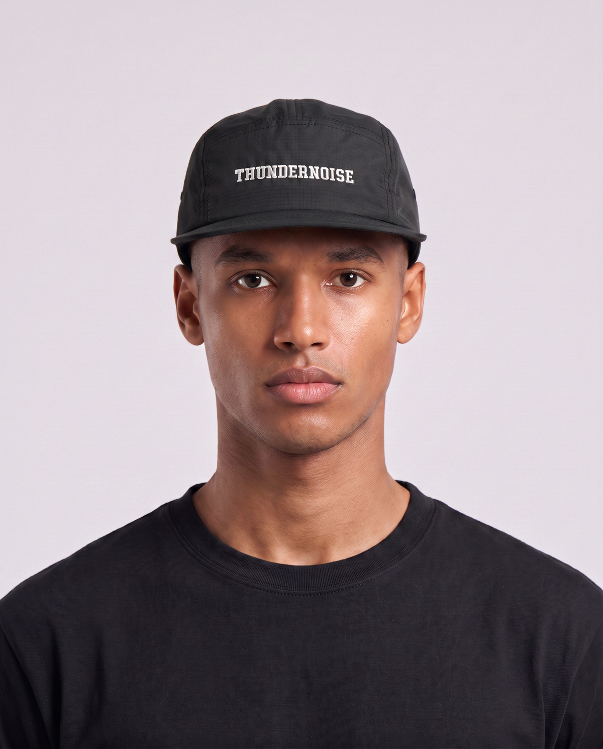 Thundernoise Nylon Ripstop Cap Black - Model Front — Vue 2