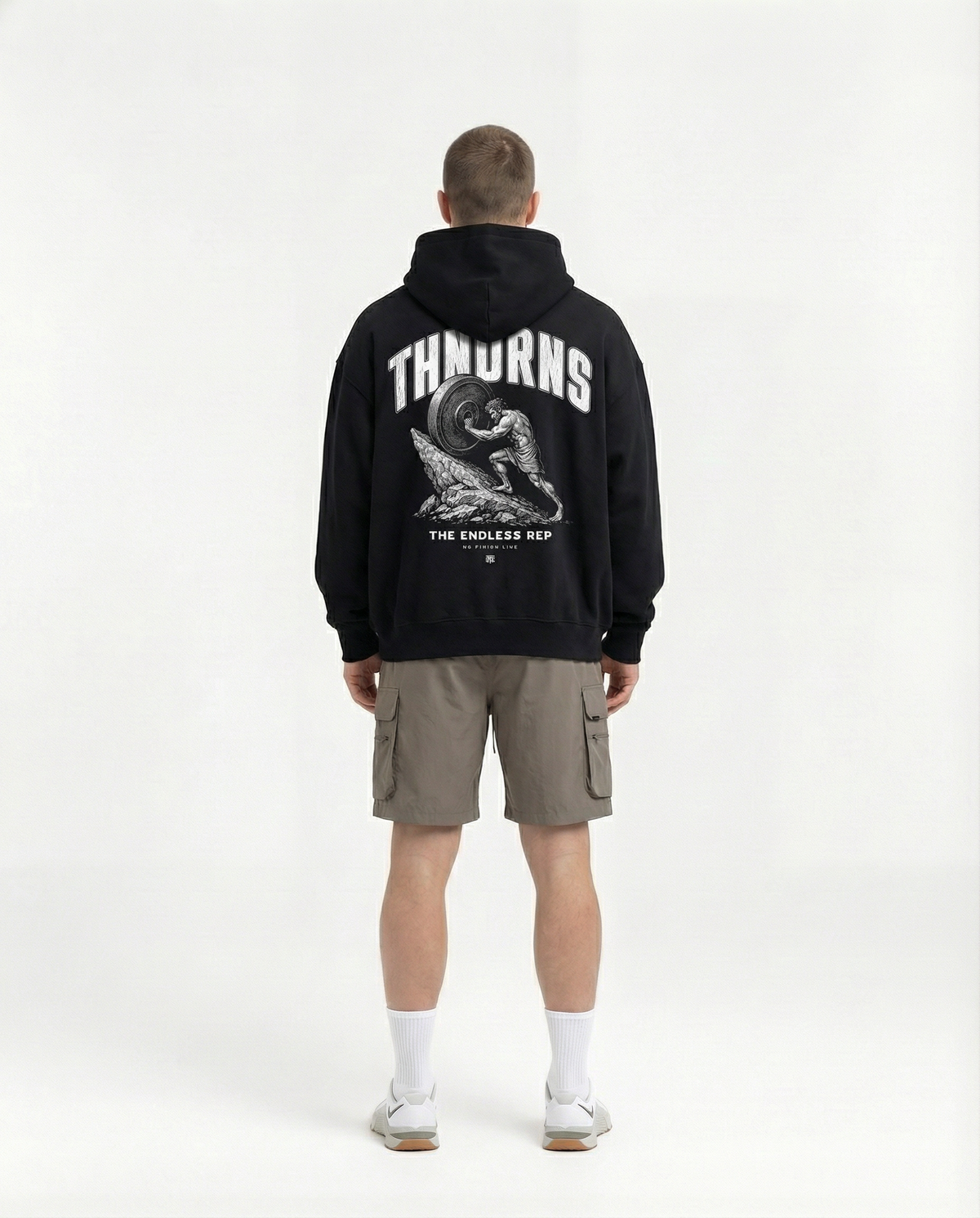 Sisyphus Hoodie Black - Model Back — Ansicht 4