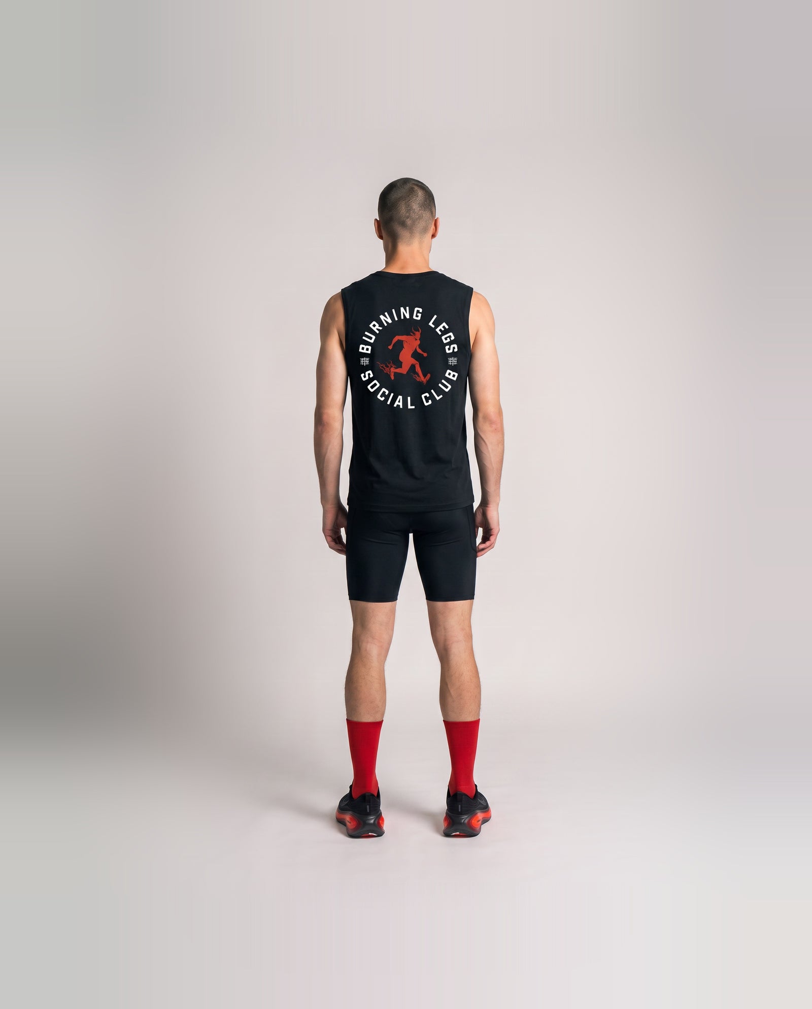 Burning Legs Social Club Tank Top Black — model back — Ansicht 4