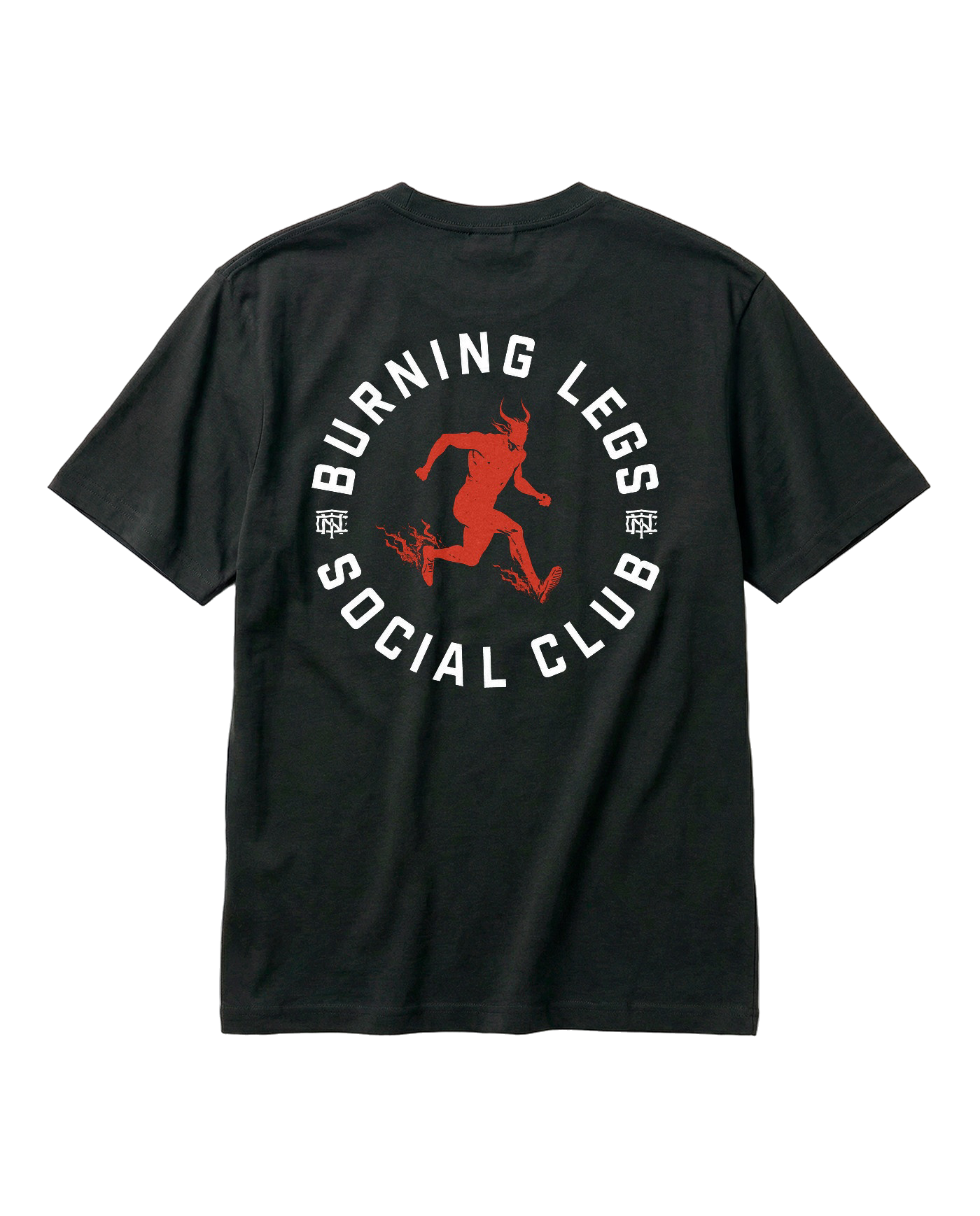 Burning Legs Social Club Oversize T-Shirt Black — back print, red running devil — Ansicht 1