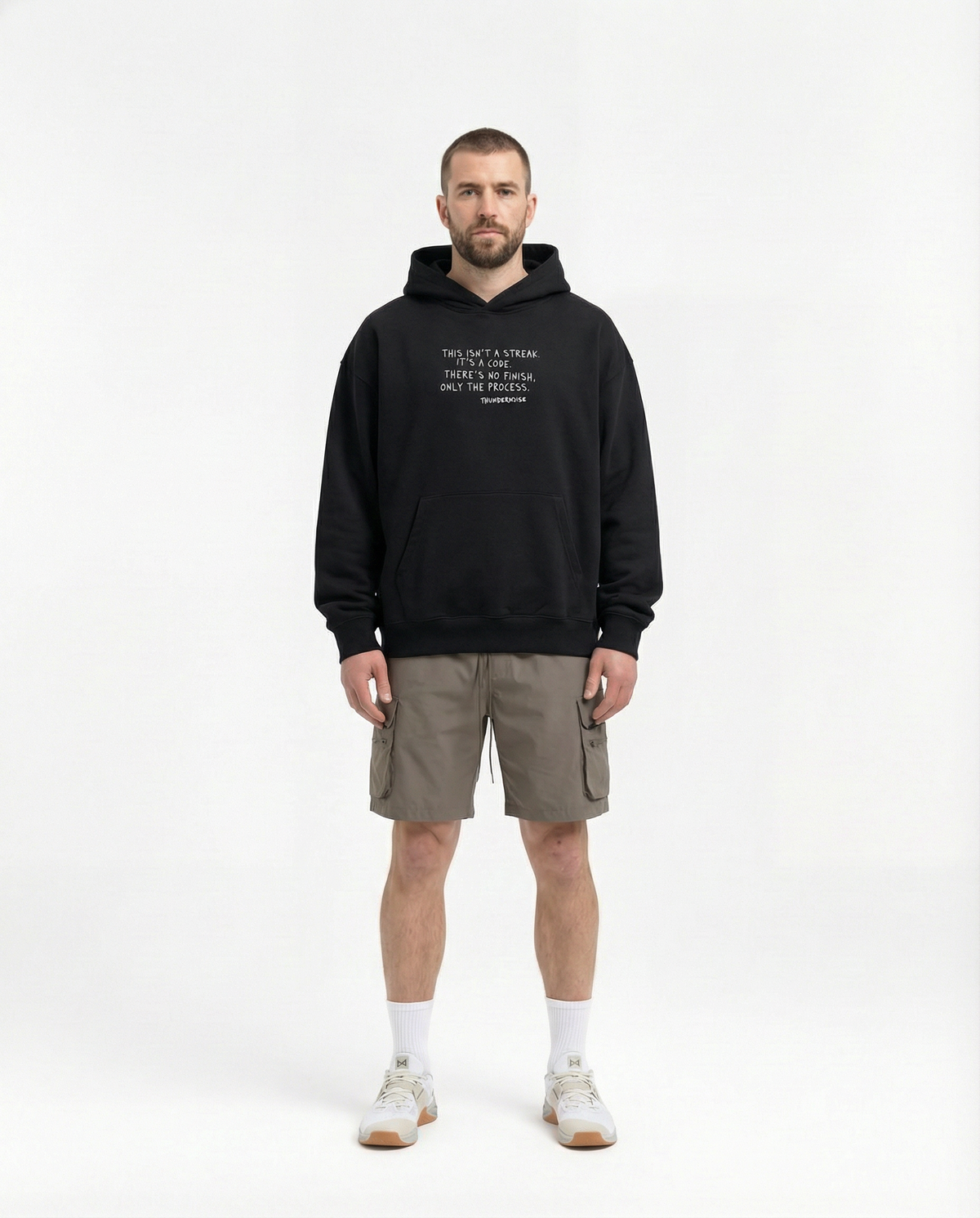 Sisyphus Hoodie Black - Model Front — Ansicht 2