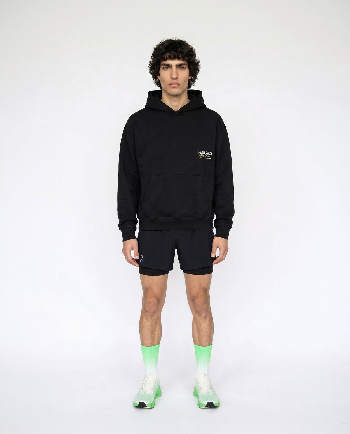 Hard Pace Run Club Hoodie - Black — View 4