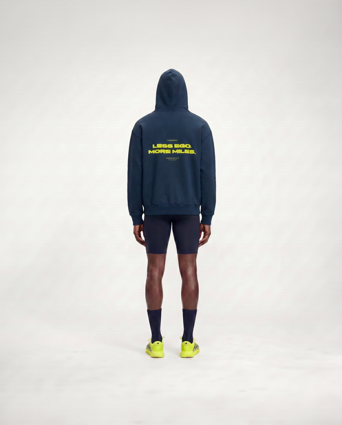Less Ego Oversize Hoodie Navy - Model Back — Vue 4