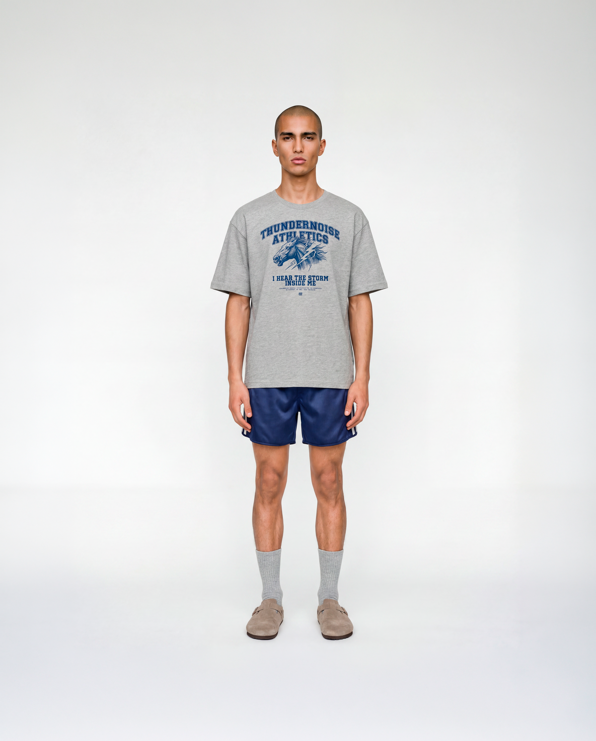Storm Within Relaxed Tee Grey - Model Front — Vista 2