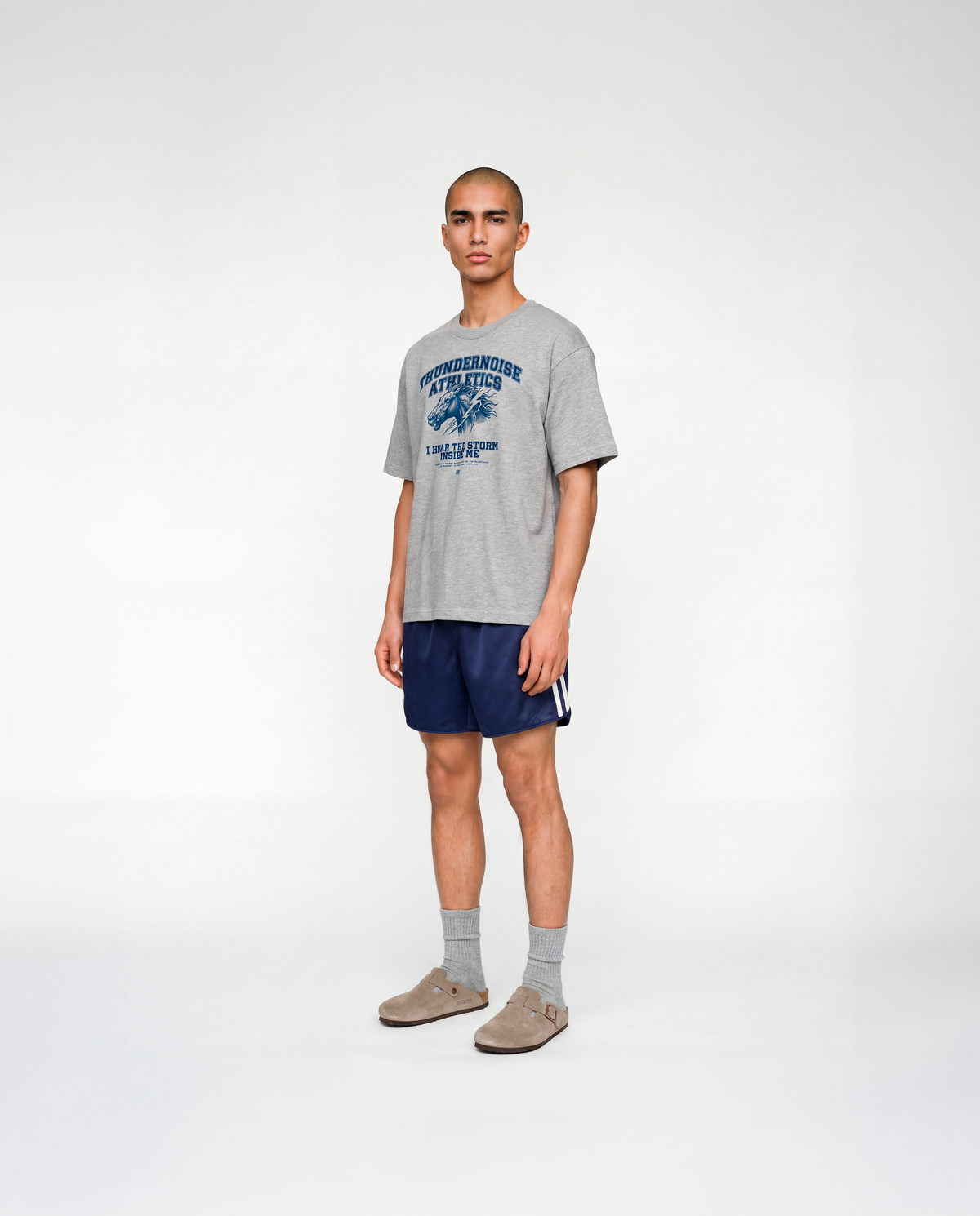 Storm Within Relaxed Tee Grey - Model Full Body — Vista 3