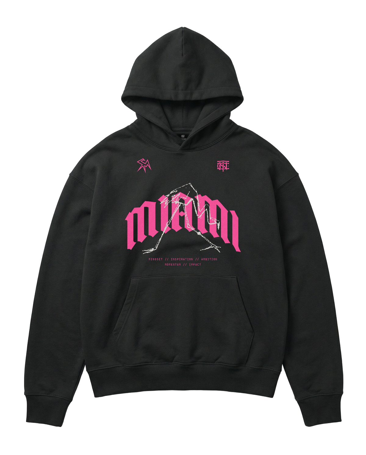 Thundernoise x Sergio Martín Miami Edition Oversize Hoodie Black - front MIAMI graphic — Vue 2