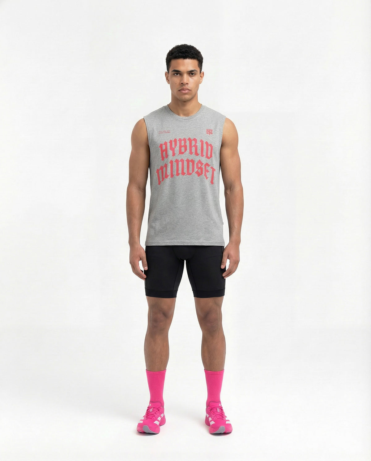 Hybrid Mindset Tank Top - Heather Grey — View 3