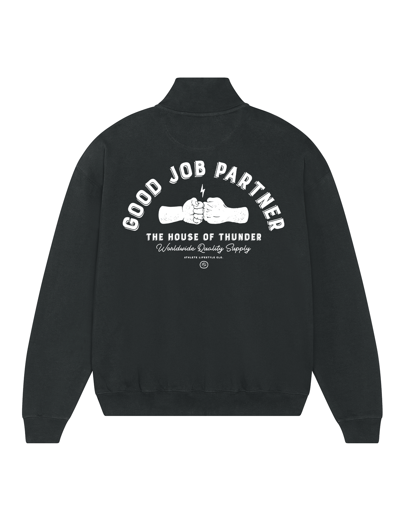 Good Job Partner Half Zip Sweatshirt - Black