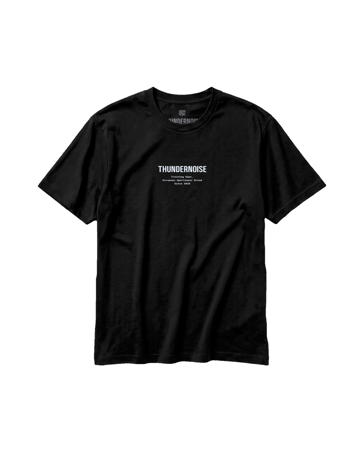 Training Dept. triblend t-shirt in black — front with the THUNDERNOISE wordmark over the Training Dept. line at the chest — Vue 6