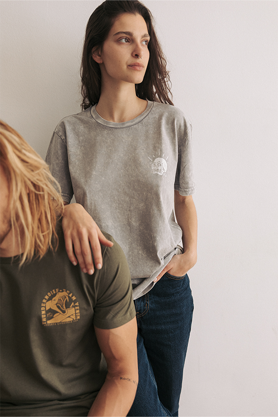 Double Unders Wiplash T-shirt - Aged Grey