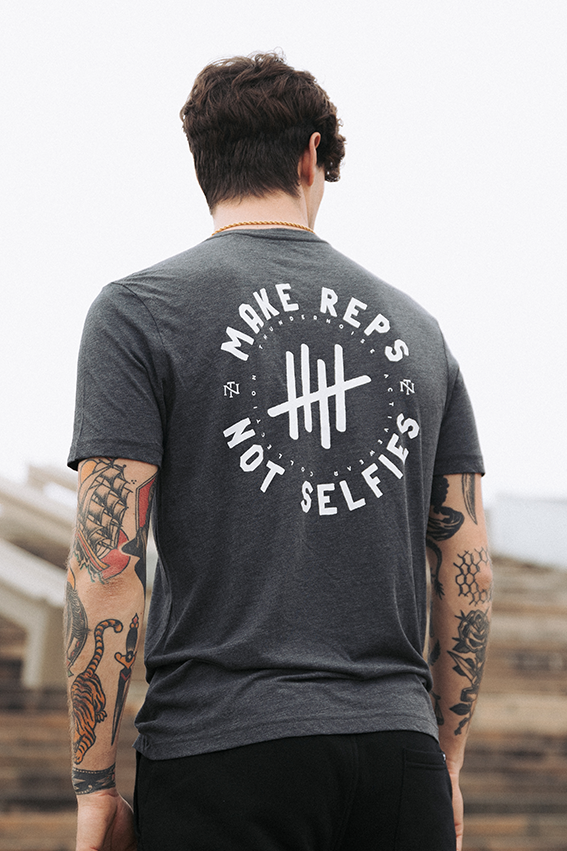 Make Reps Not Selfies - Triblend T-Shirt - Khaki — Ansicht 2