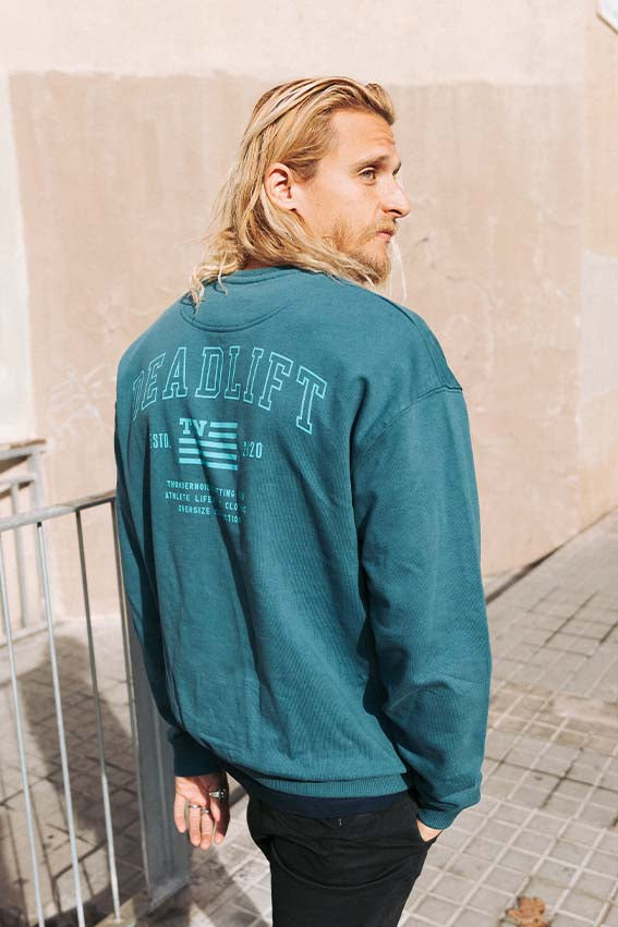 Deadlift Oversize Sweater - Green Petrol