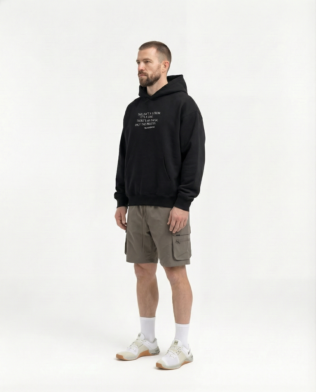 Sisyphus Hoodie Black - Model 3/4