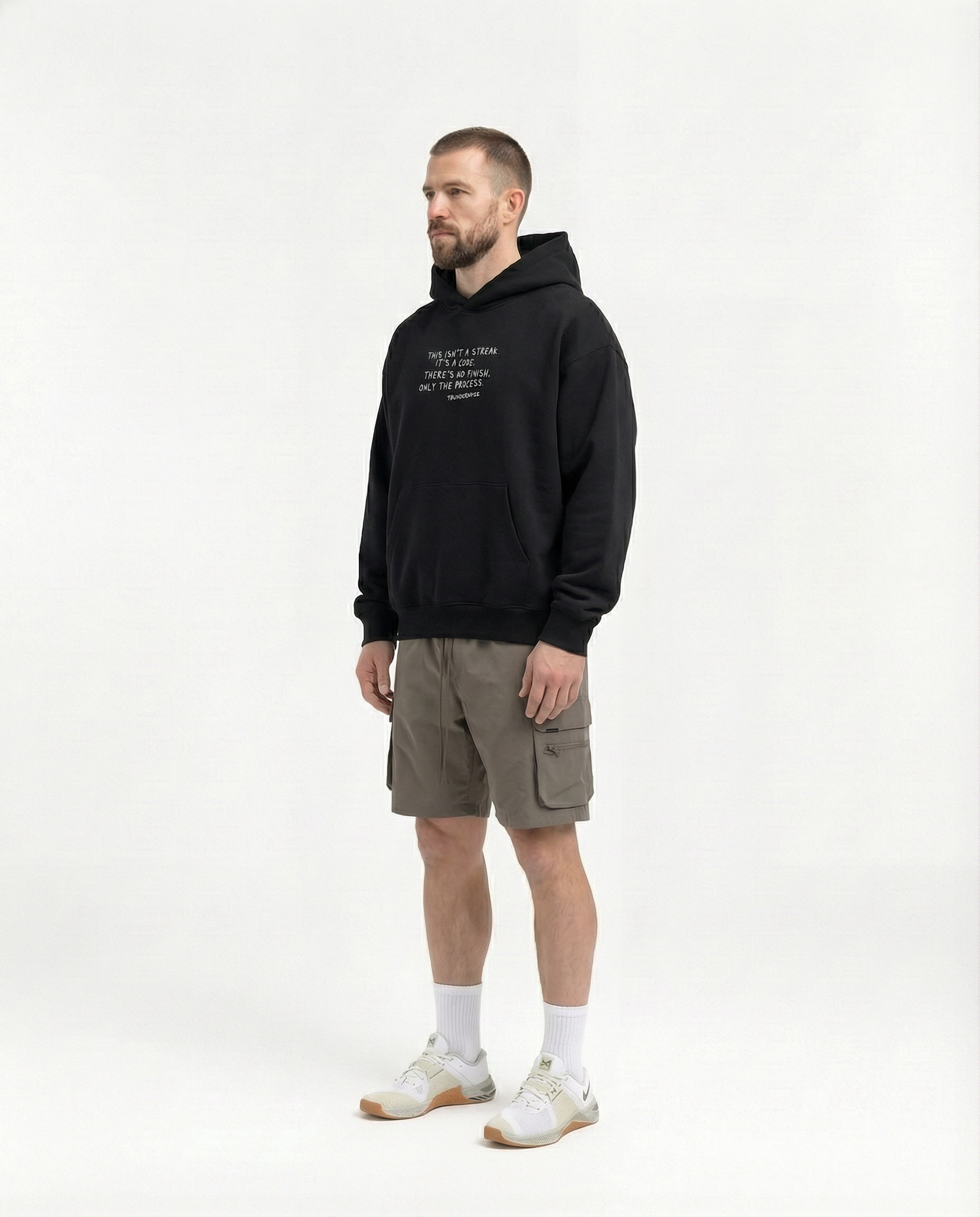 Sisyphus Hoodie Black - Model 3/4