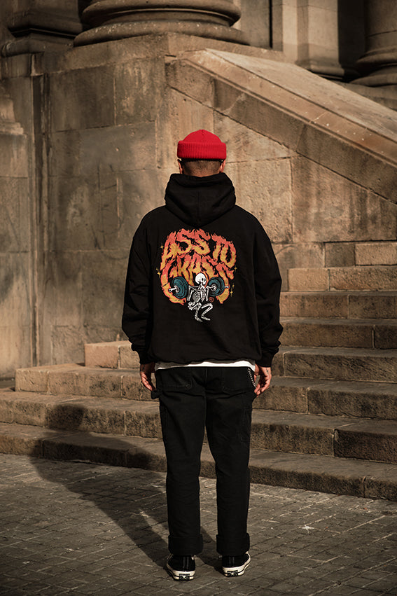 Ass to Grass Oversize Hoodie - Black — Vista 4
