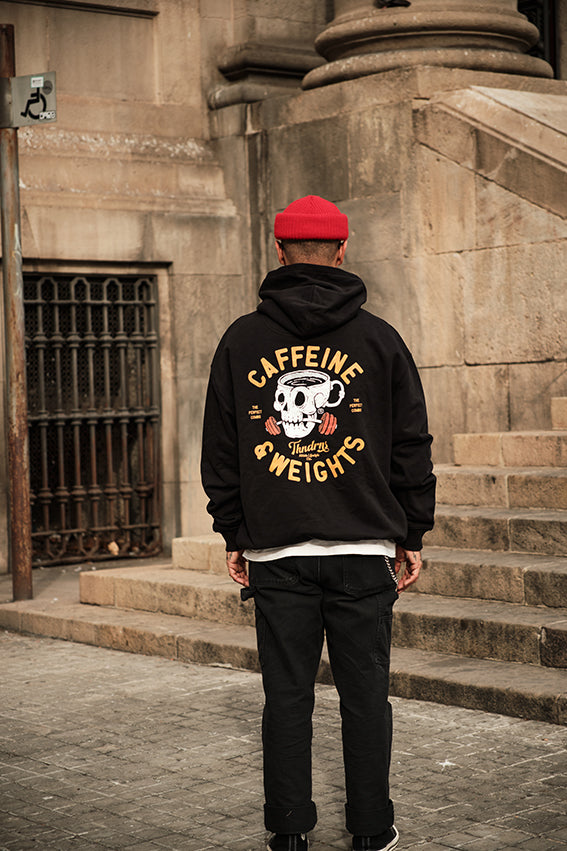 Caffeine & Weights Oversize Hoodie - Black