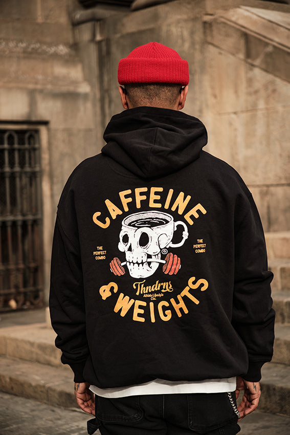 Caffeine & Weights Oversize Hoodie - Black