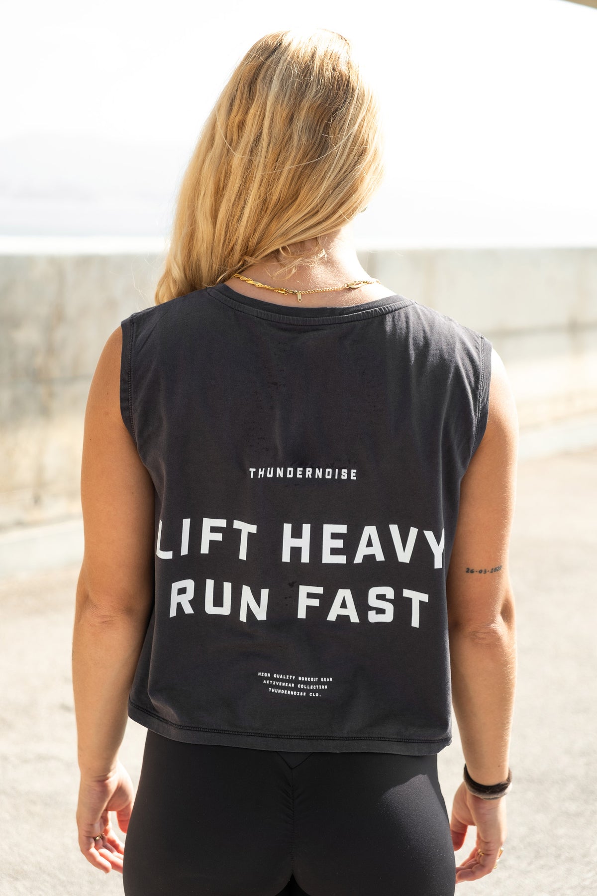 Lift Heavy Run Fast - Cropped Tank Top — View 5
