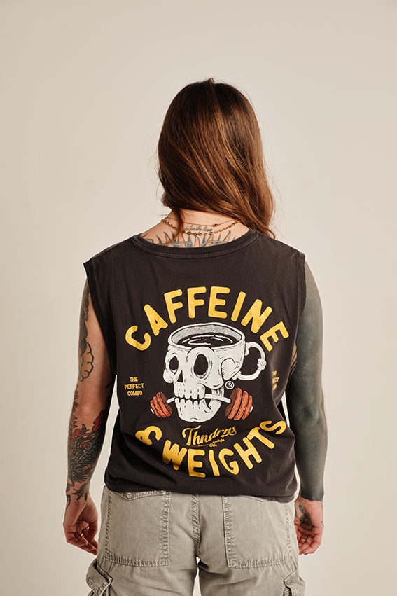 Caffeine & Weights Cropped Tank Top