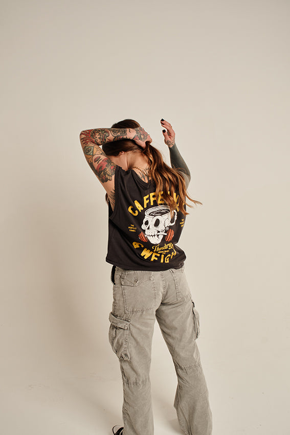 Caffeine & Weights Cropped Tank Top