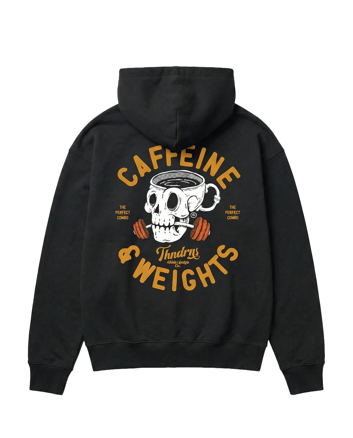 Caffeine & Weights Oversize Hoodie - Black — View 1
