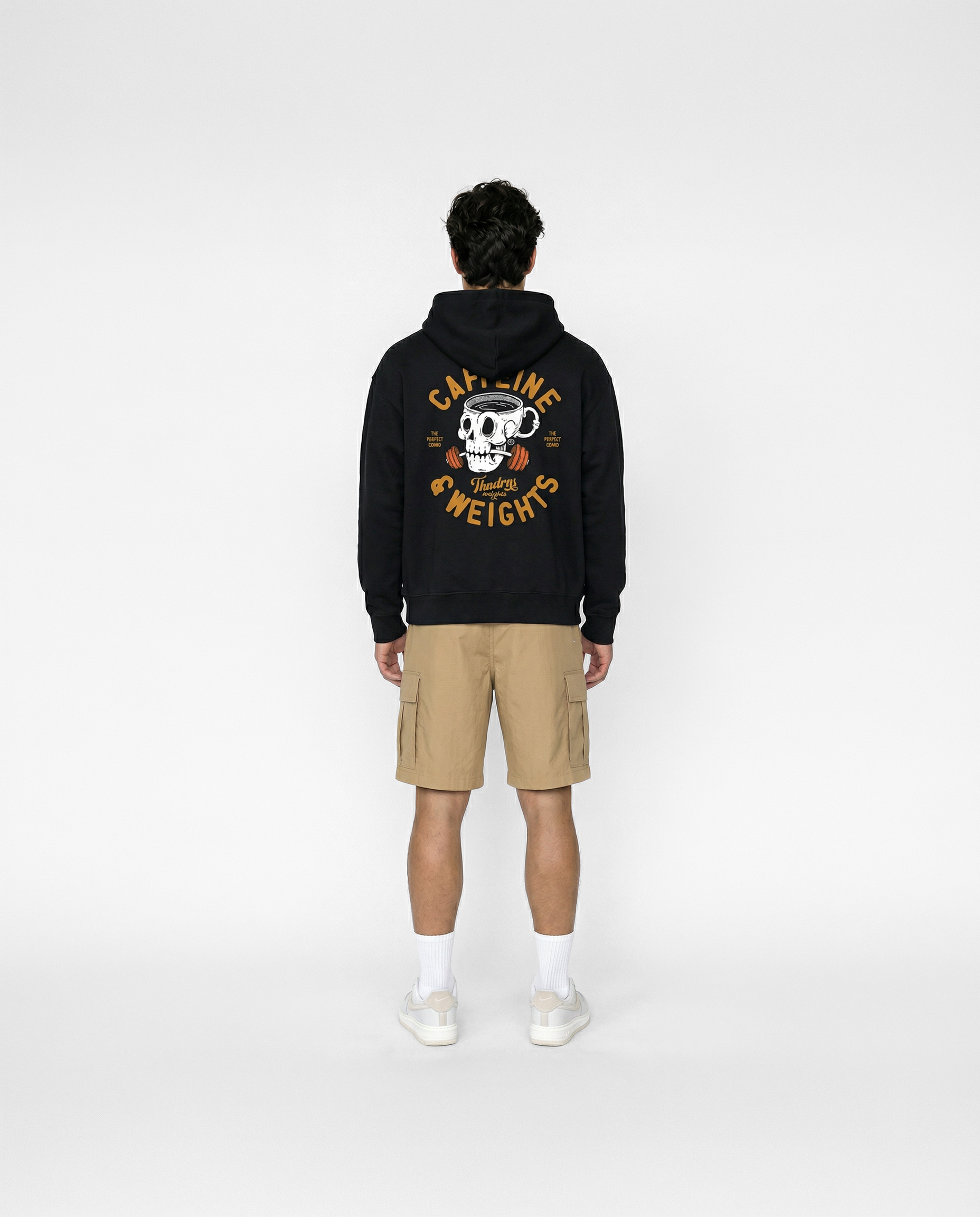 Caffeine & Weights Oversize Hoodie - Black