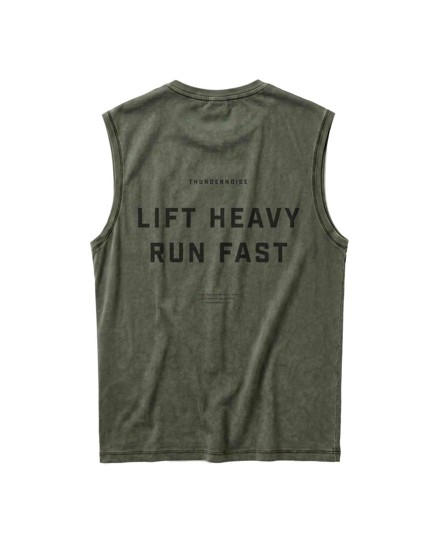 Lift Heavy Run Fast Tank Top Khaki - Flat Lay Back — View 1
