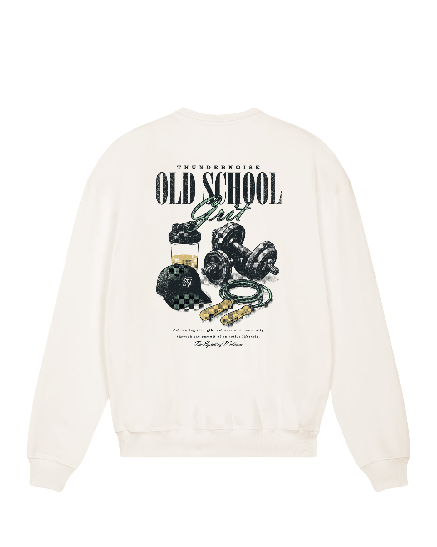 Old School Grit Oversize Crewneck - Off White