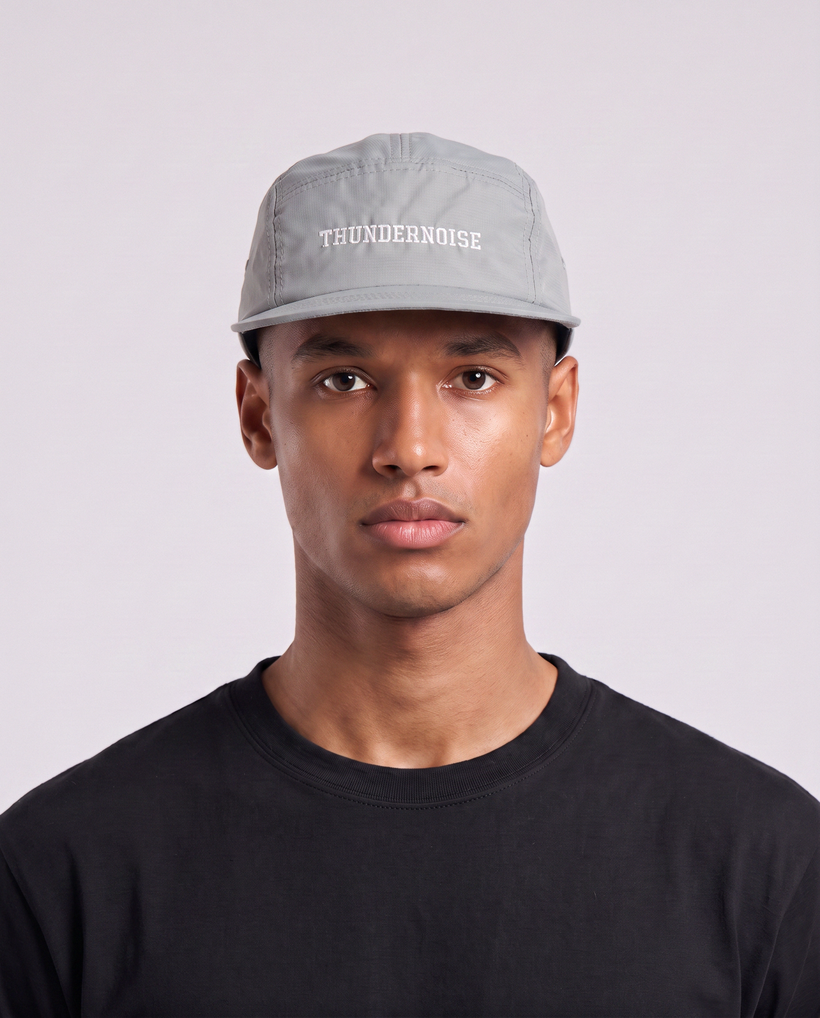 Thundernoise Nylon Ripstop Cap Light Grey - Model Front — Vue 2
