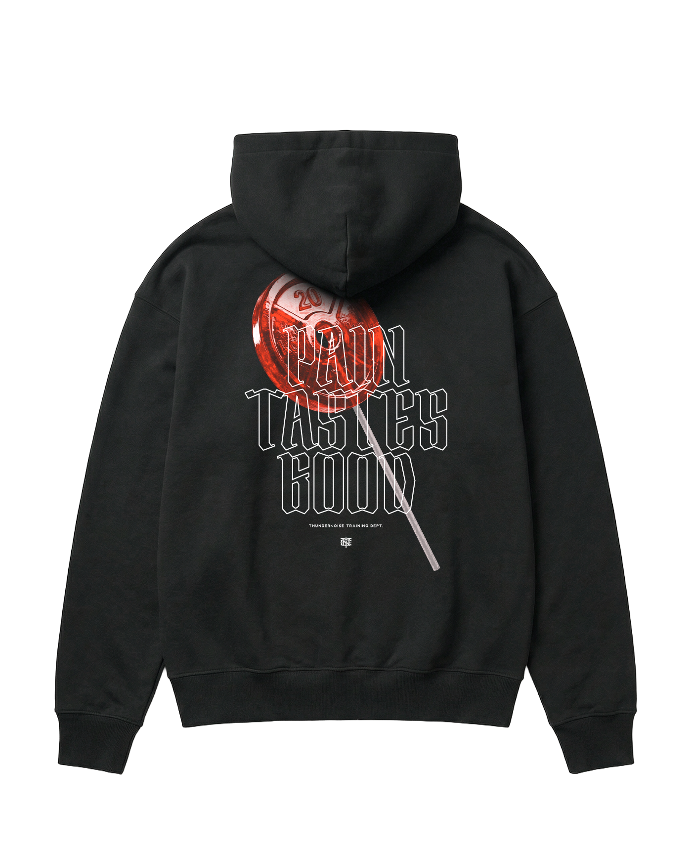 Pain Tastes Good Oversize Hoodie Black - Back