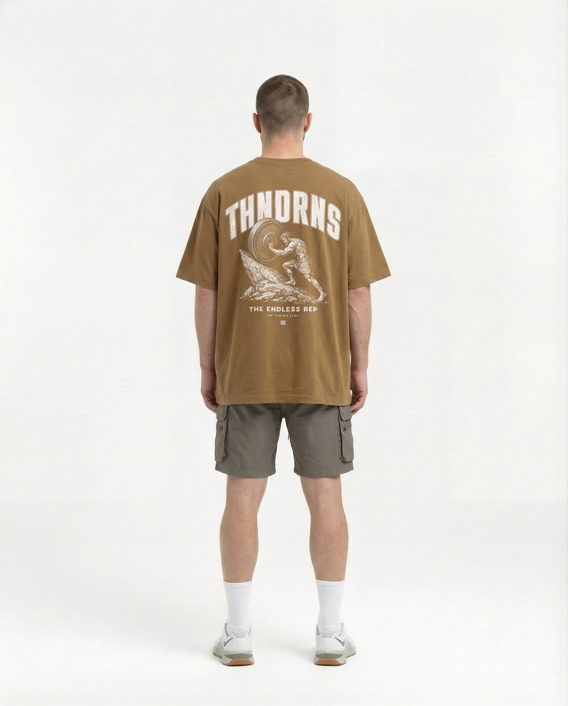 Sisyphus Relaxed Tee Brown - Model Back