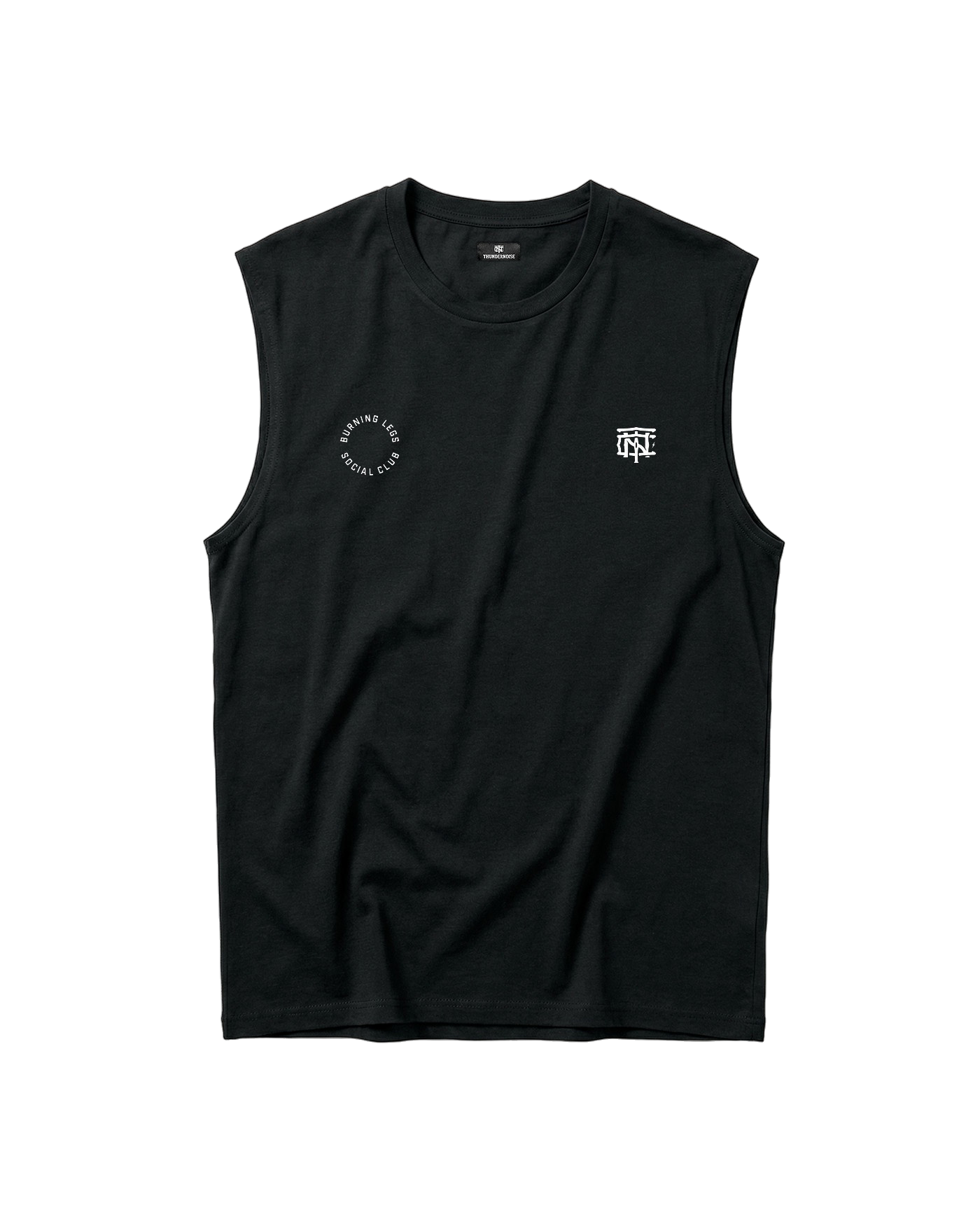 Burning Legs Social Club Tank Top Black — front, chest logo — Ansicht 5
