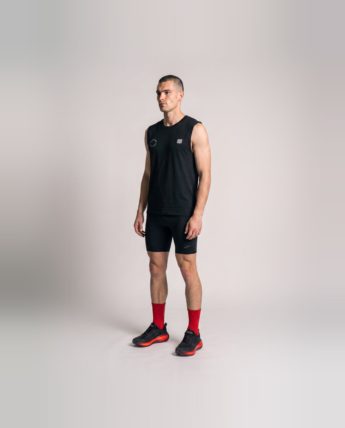 Burning Legs Social Club Tank Top Black — model three quarter — Ansicht 3
