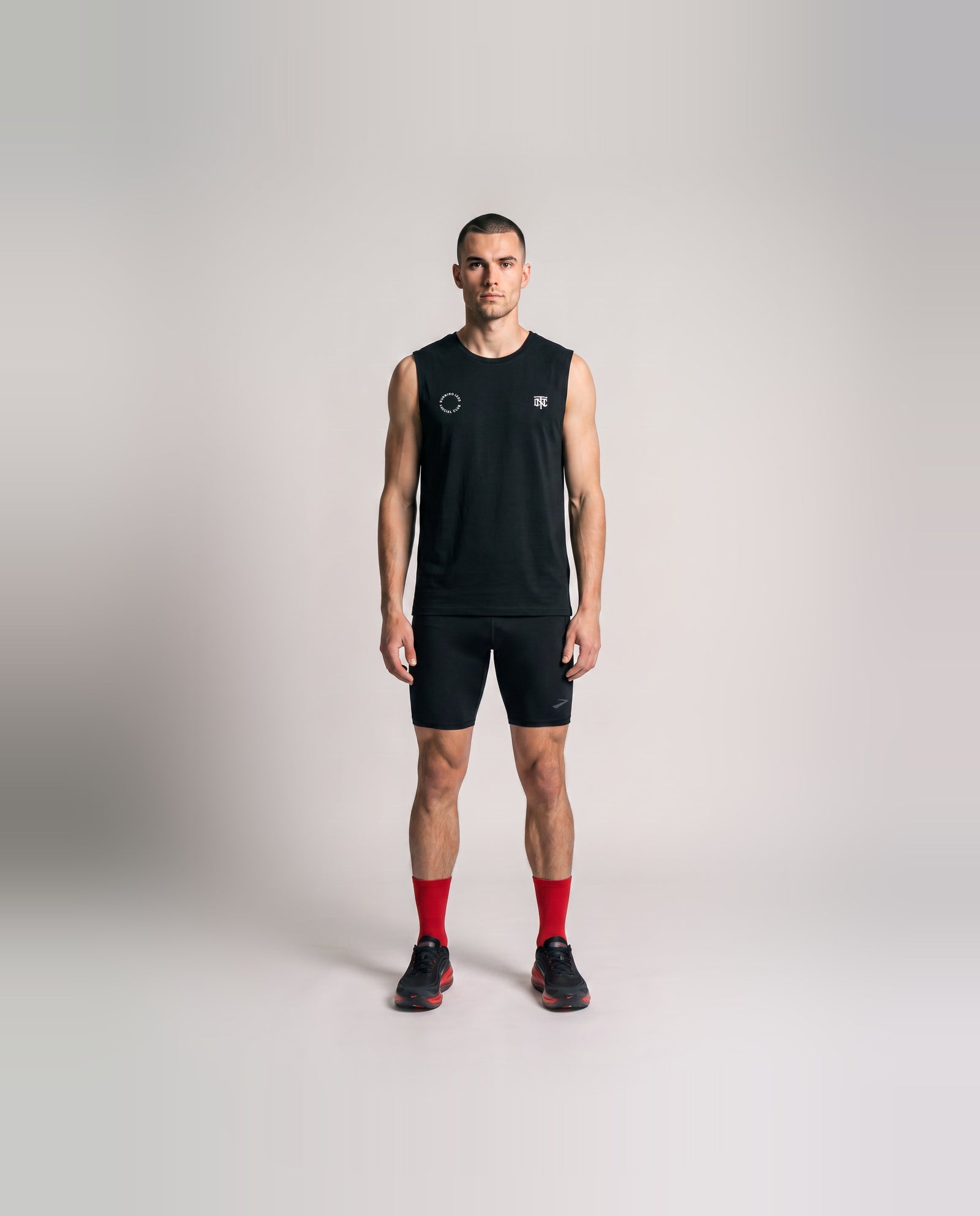 Burning Legs Social Club Tank Top Black — model front — Ansicht 2
