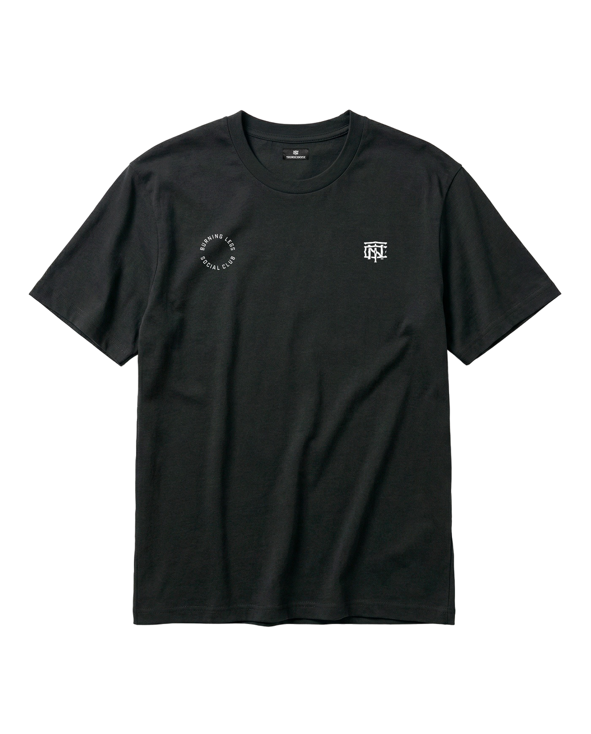 Burning Legs Social Club Oversize T-Shirt Black — front, chest logo — Vista 5
