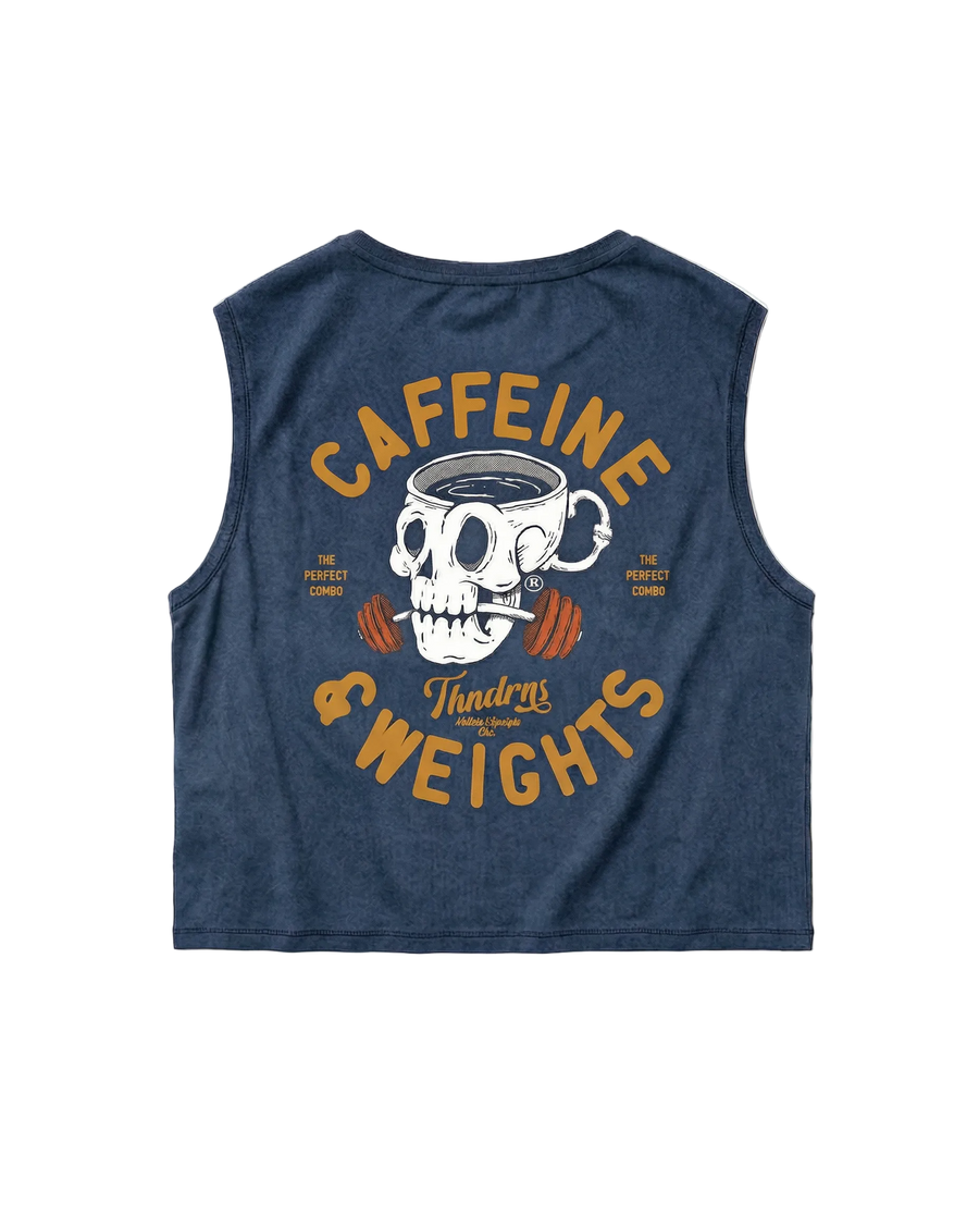Caffeine & Weights Cropped Tank Top