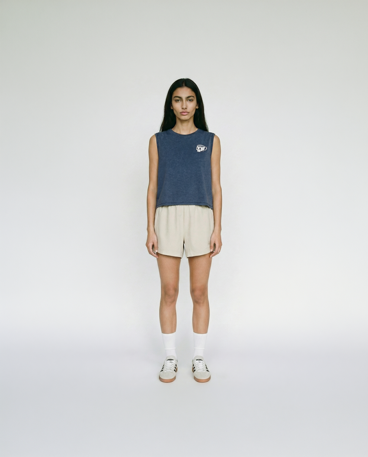 Caffeine & Weights Cropped Tank Top — View 2

