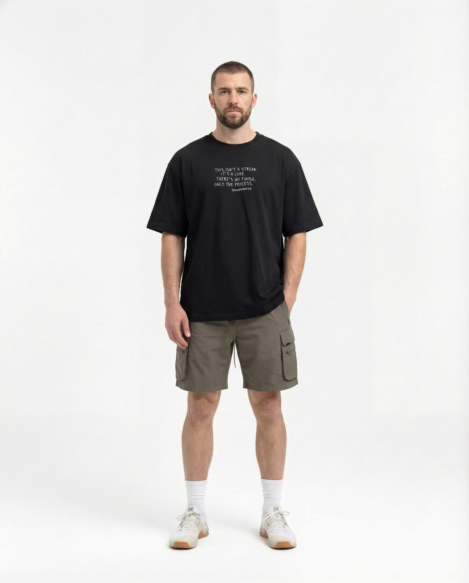 Sisyphus Relaxed Tee Black - Model Front