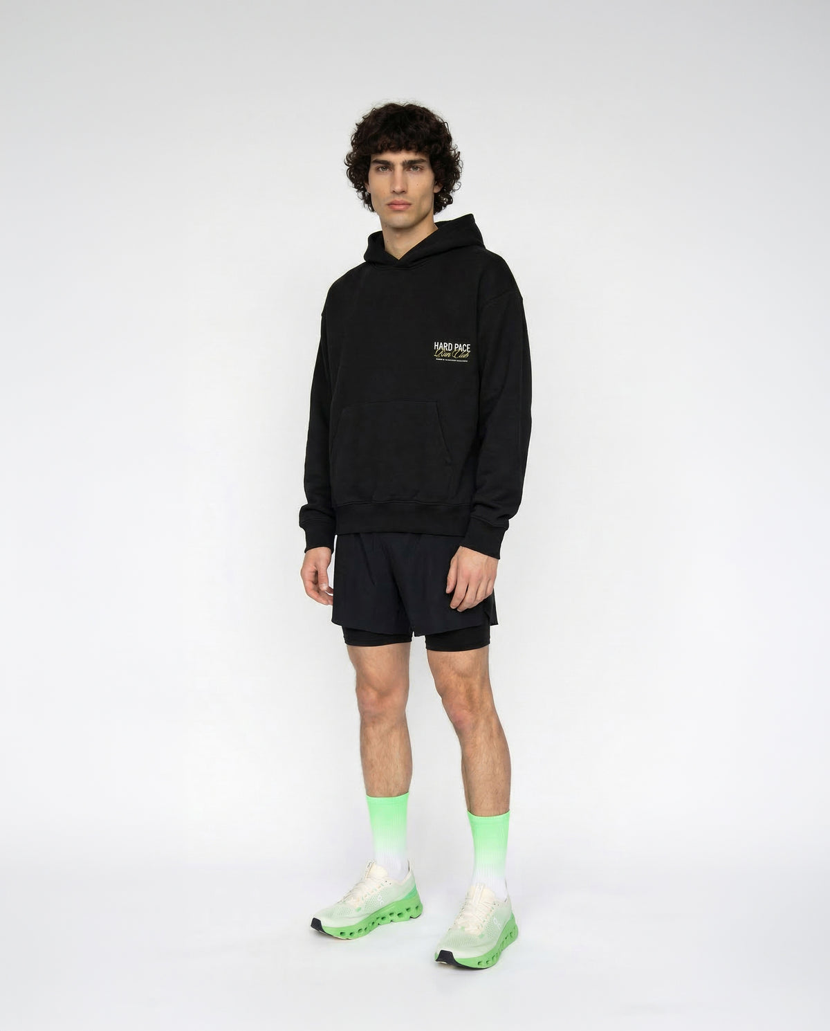 Hard Pace Run Club Hoodie - Black — Vista 2
