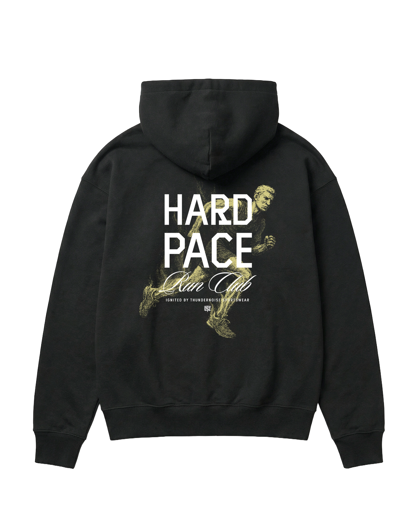 Hard Pace Run Club Hoodie - Black — Vista 1
