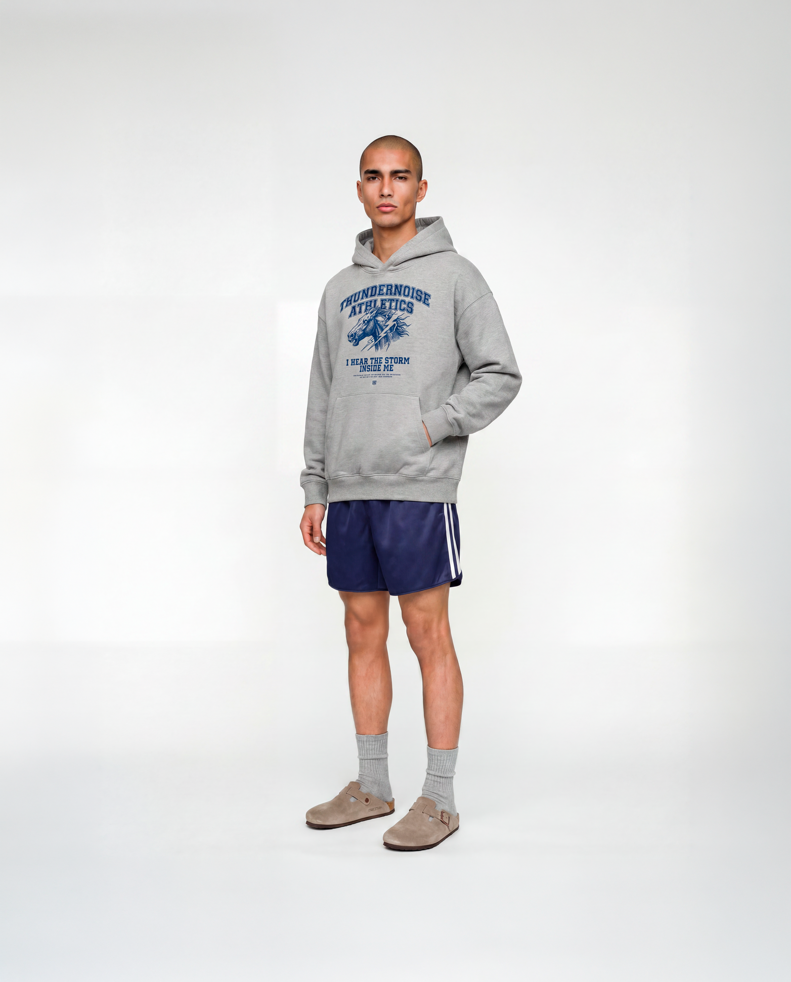 Storm Within Oversize Hoodie Grey - Model Front — Ansicht 2
