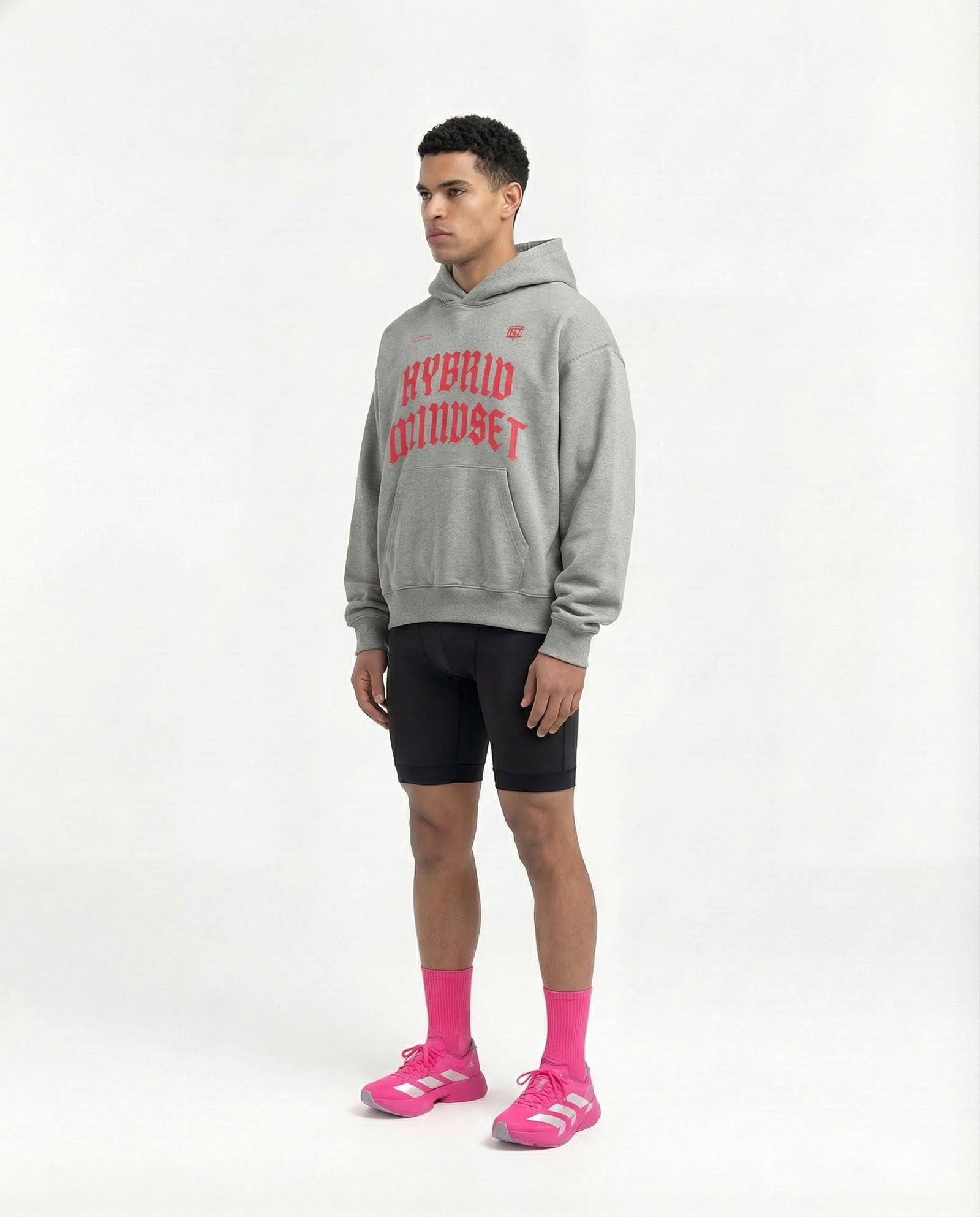 Hybrid Mindset Oversize Hoodie - Heather Grey — Vista 2
