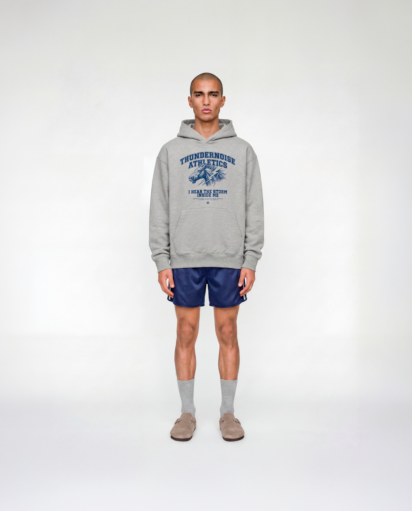 Storm Within Oversize Hoodie Grey - Model Full Body — Ansicht 3
