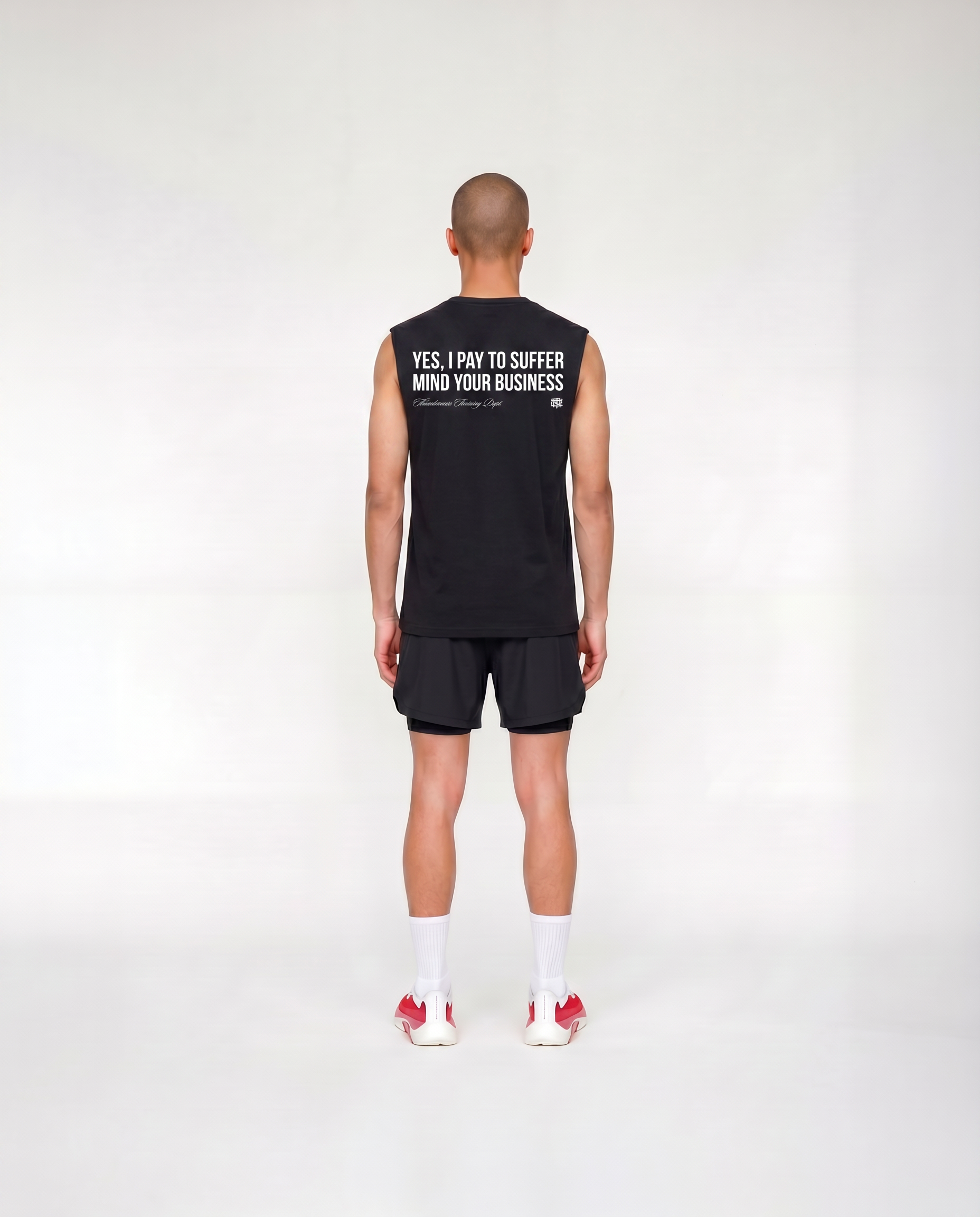 Pay to Suffer Tank Top Black - model back