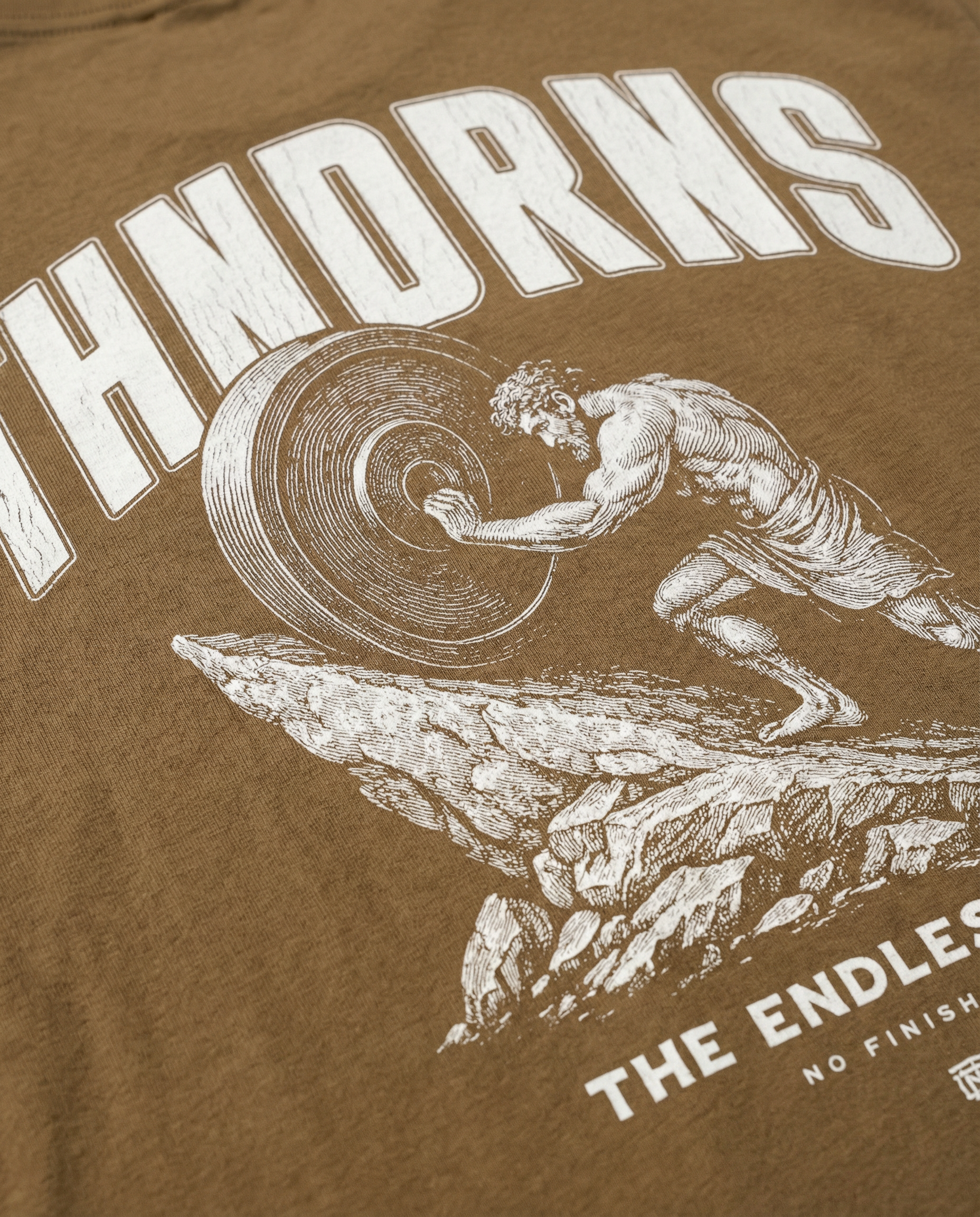 Sisyphus Relaxed Tee Brown - Print Detail Back