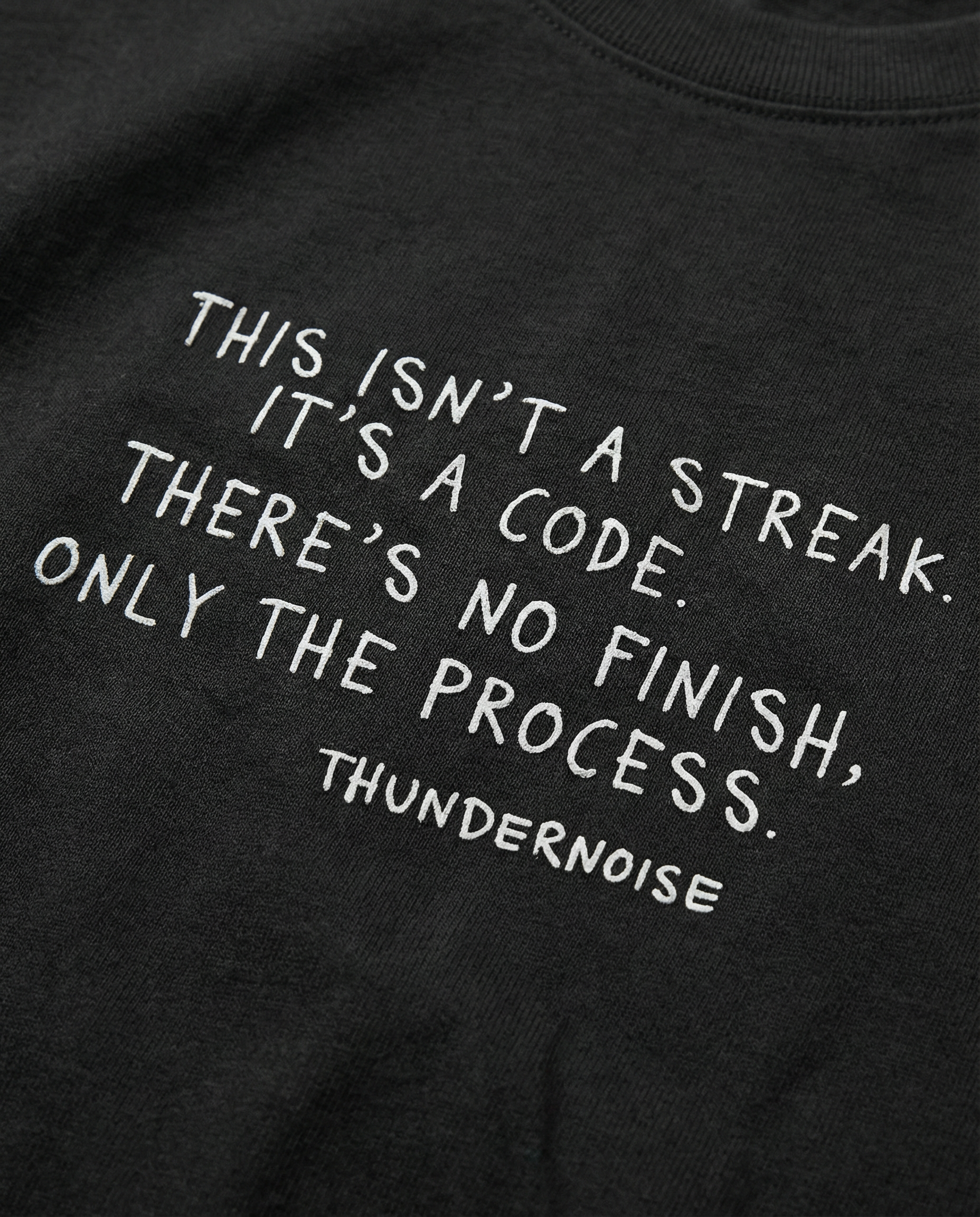 Sisyphus Hoodie Black - Print Detail Front