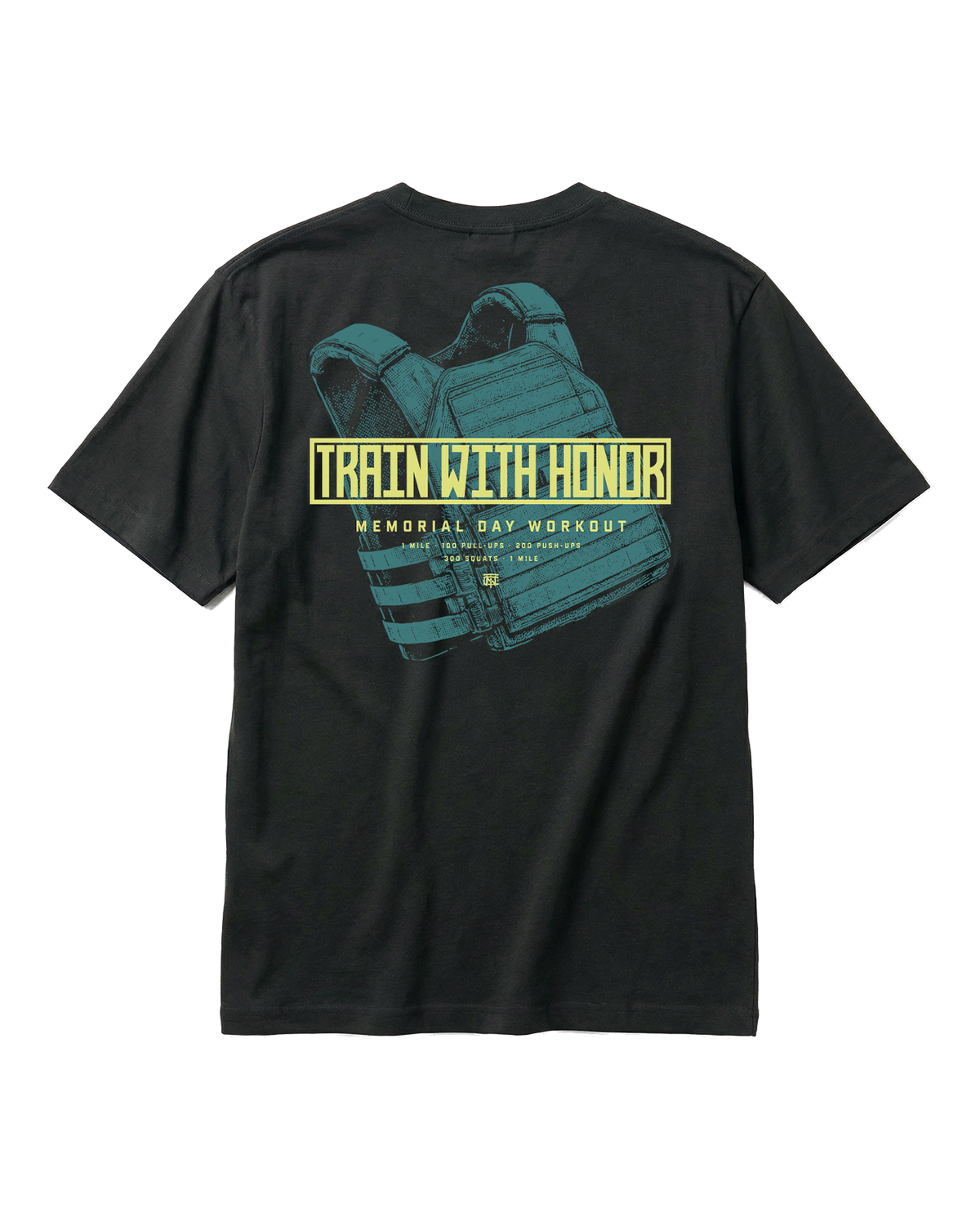 Train With Honor T-Shirt Black - Back — Ansicht 1
